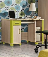 Schreibtisch Computertisch Kinderzimmer eiche milchig grün - 1