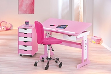 Schreibtisch mit Bürostuhl weiss/ rosa lackiert - 1
