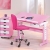Schreibtisch mit Bürostuhl weiss/ rosa lackiert - 1